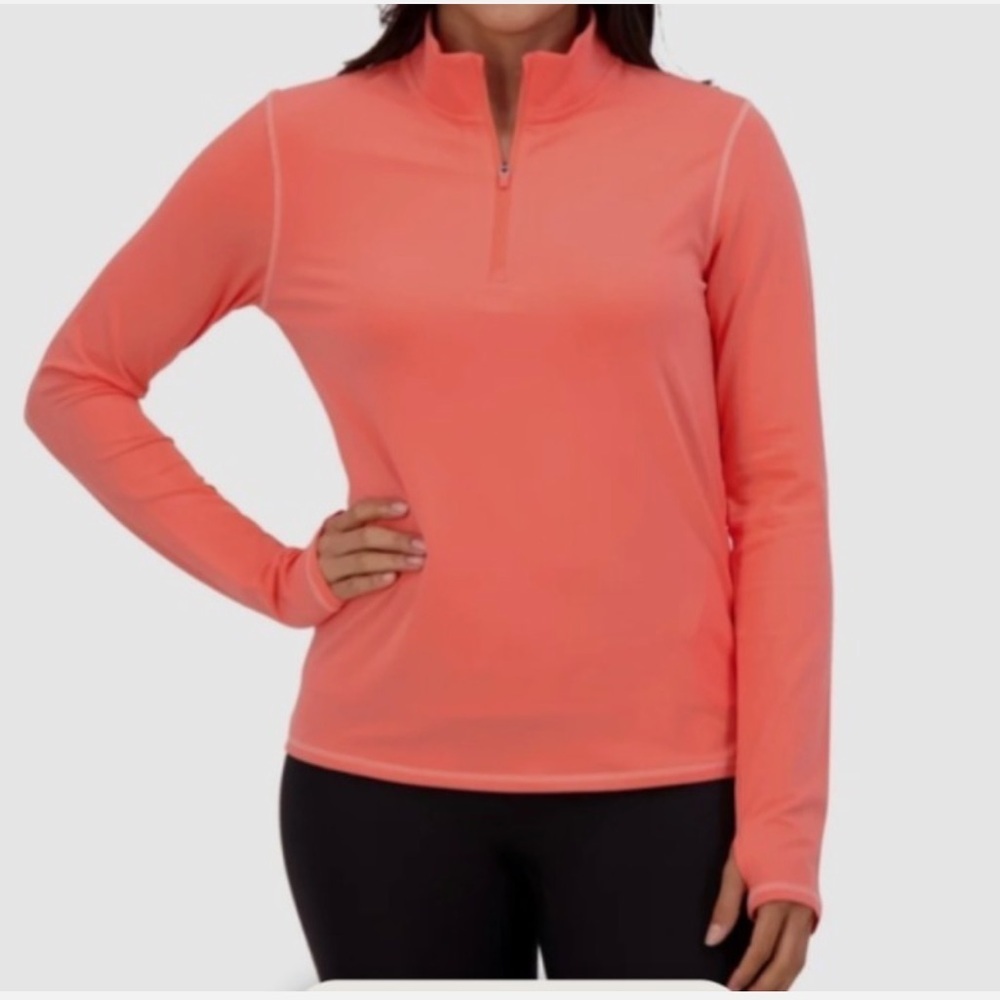 NWT Soybu Women's Long Sleeve Quarter Zip pink‎ L